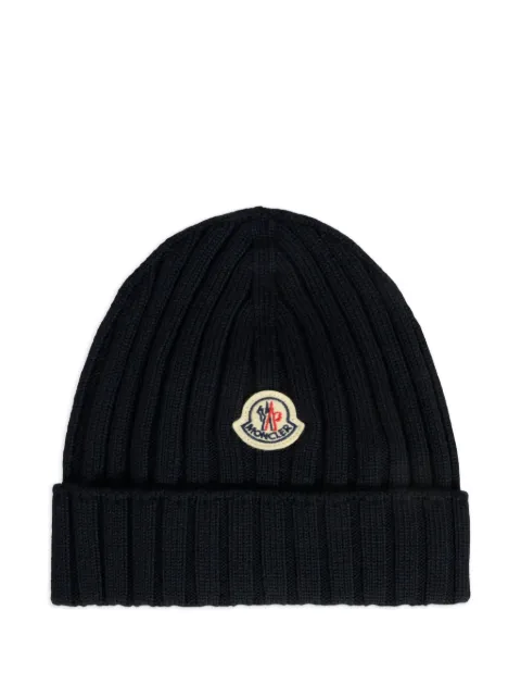 Moncler Enfant ribbed-knit logo beanie