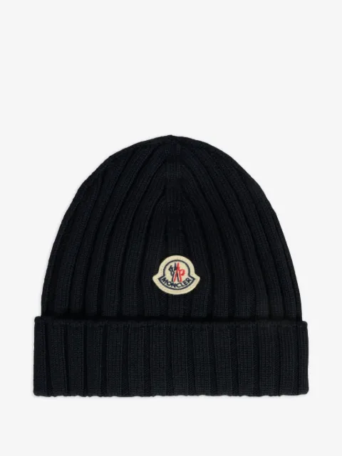 Moncler Enfant ribbed-knit logo beanie