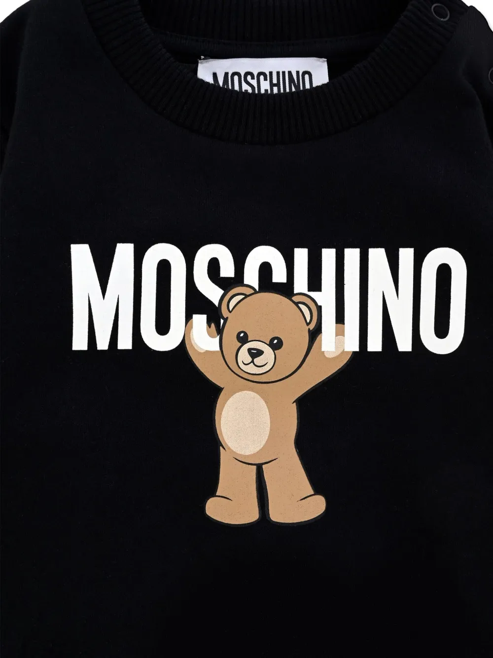Moschino Kids bear-print crew-neck sweatshirt Zwart