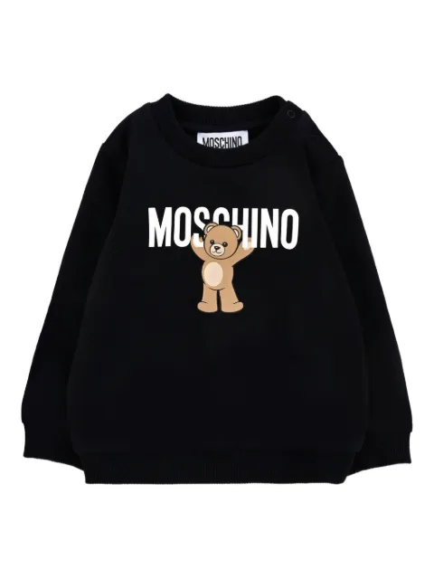 Moschino Kids bear-print crew-neck sweatshirt