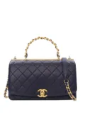 CHANEL Pre-Owned 2019 Small Quilted Lambskin La Parisienne Flap satchel - Blue
