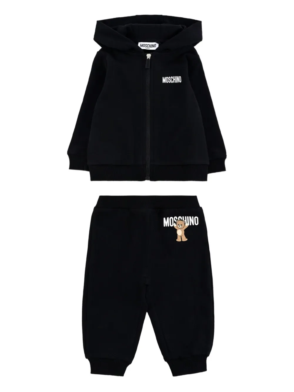 Moschino Kids teddy-print tracksuit set Zwart