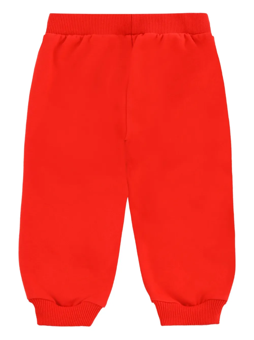 Moschino Kids Katoenen broek met teddyprint Rood