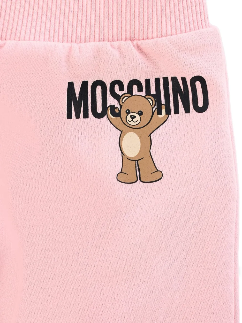 Moschino Kids Katoenen broek met print Roze