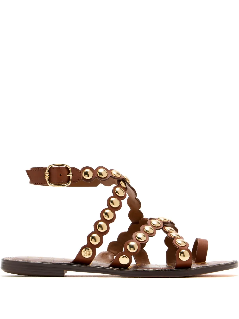 Sam Edelman scalloped studded sandals Brown