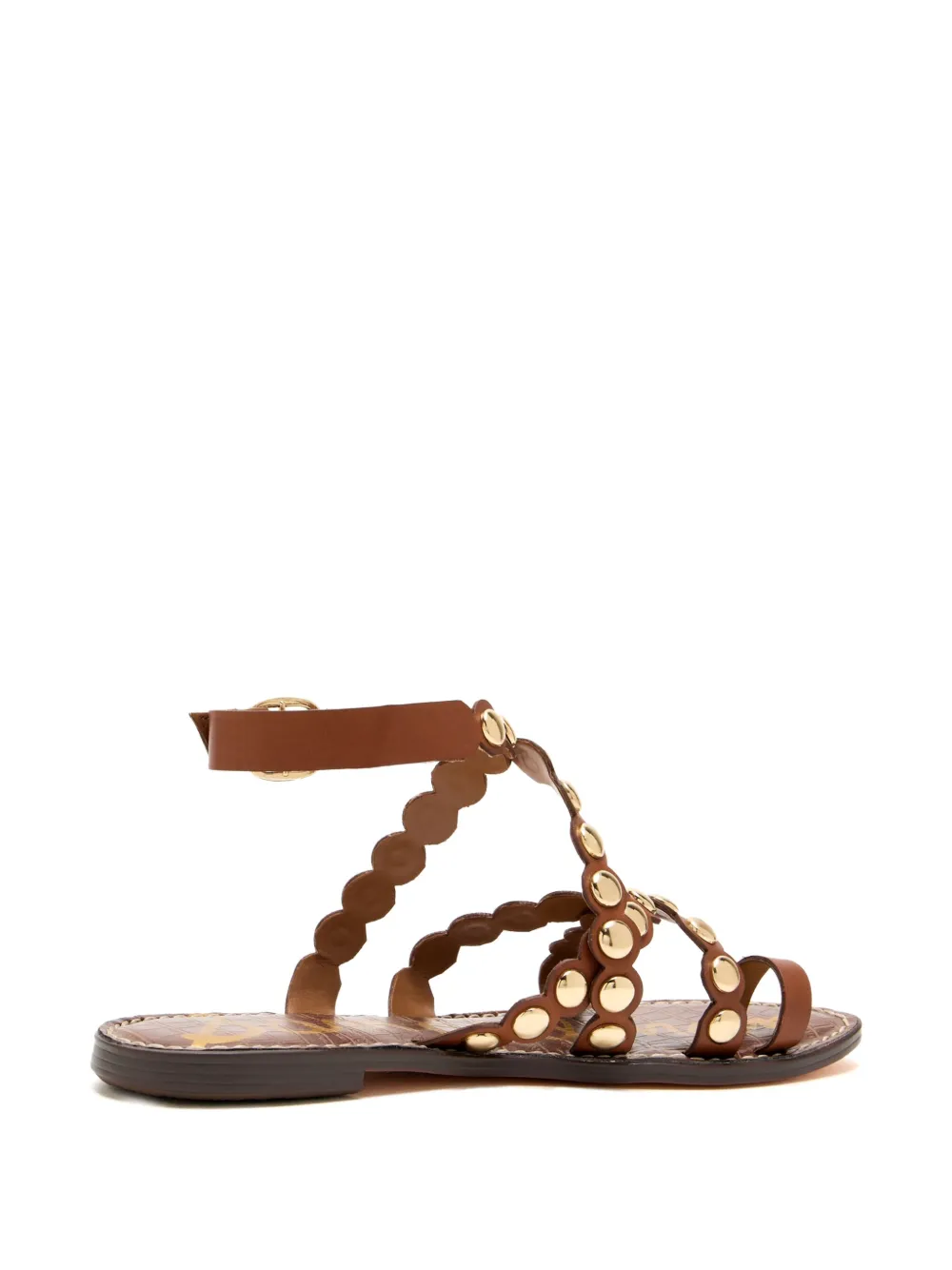 Sam Edelman scalloped studded sandals Brown