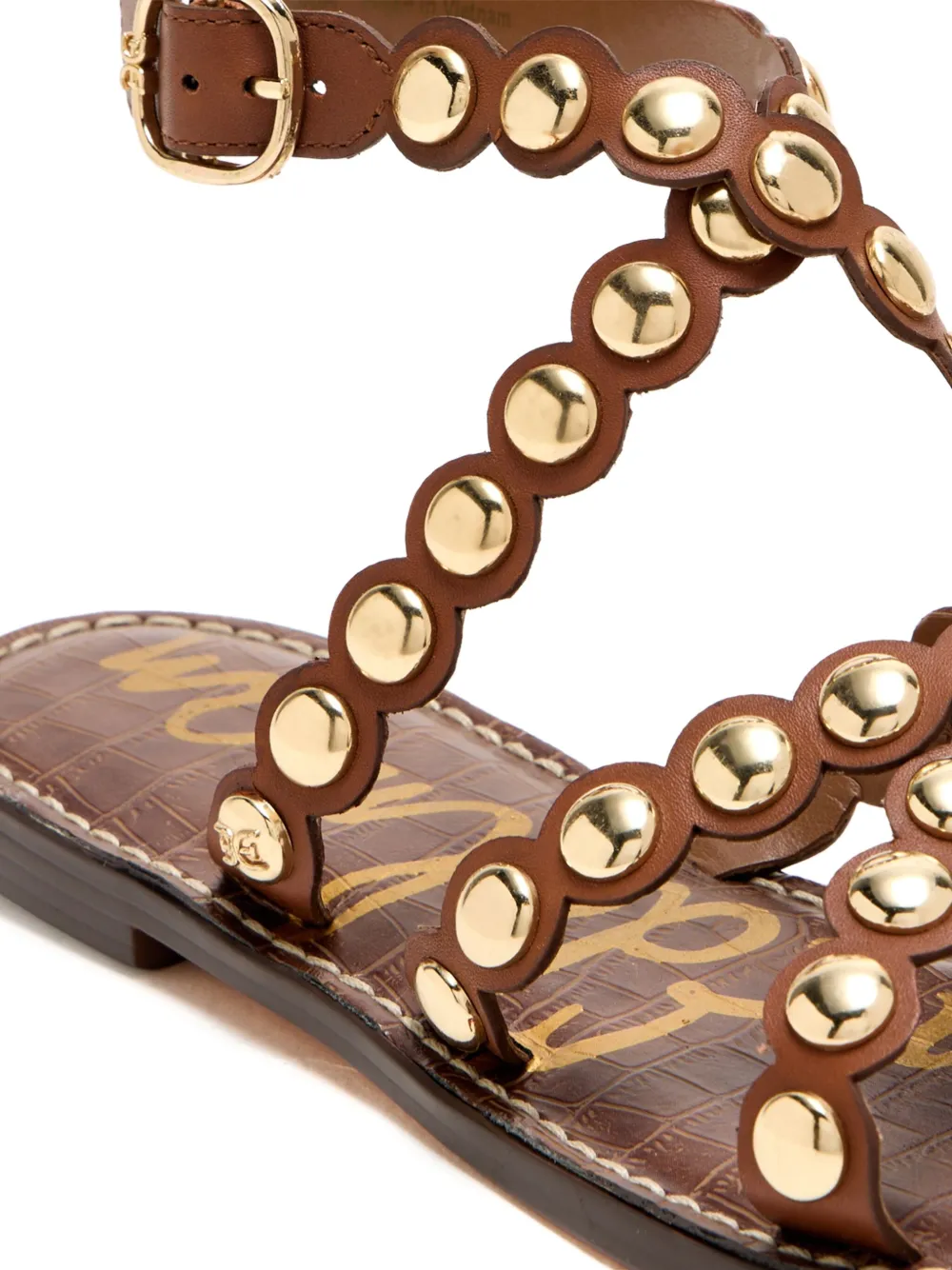 Sam Edelman scalloped studded sandals Brown