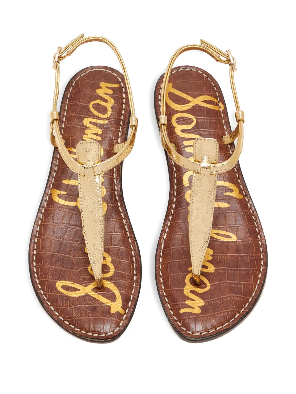 Sam Edelman Gigi metallic-finish sandals Gold