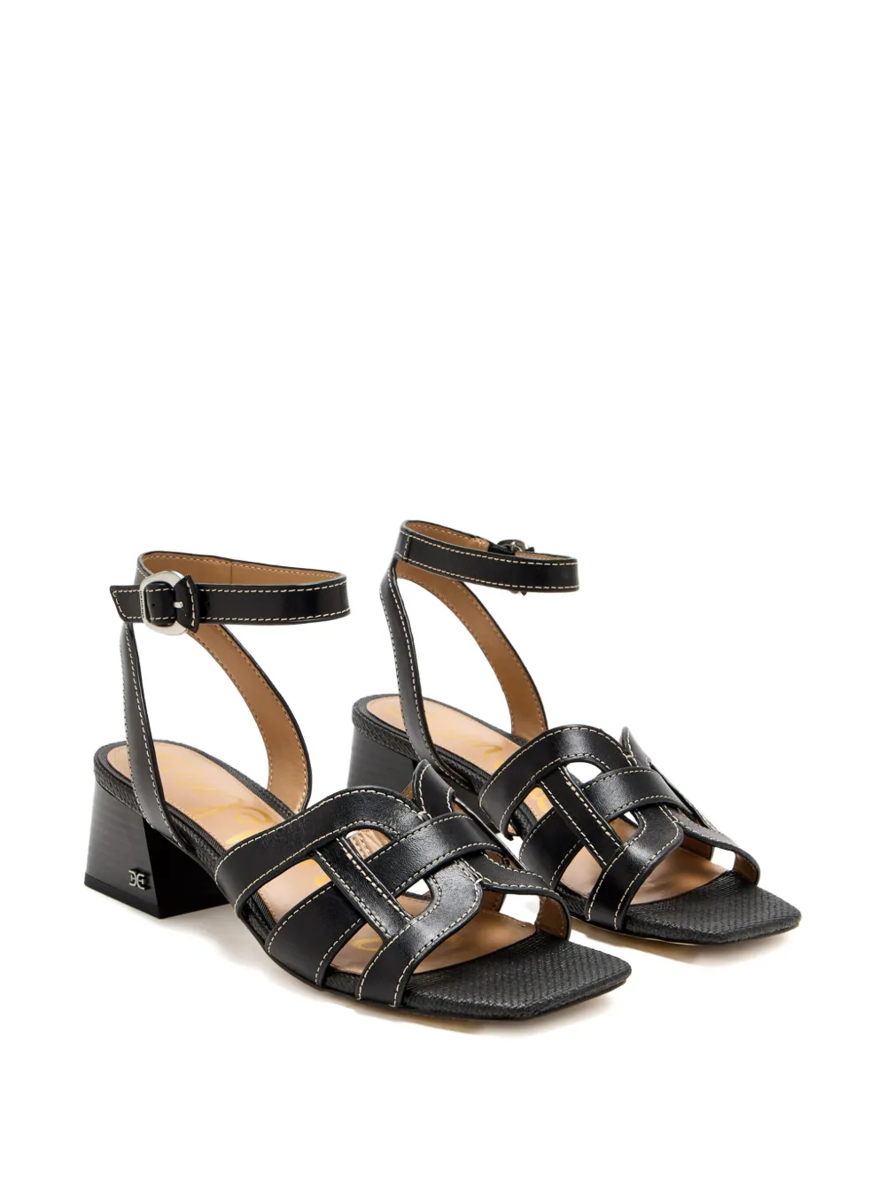 Sam Edelman 50 mm sandalen met enkelbandje en blokhak Zwart