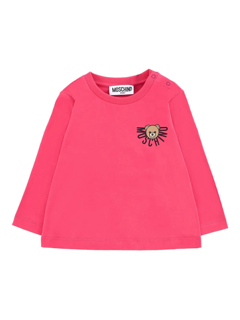 Moschino Kids teddy-logo long-sleeve sweatshirt Roze
