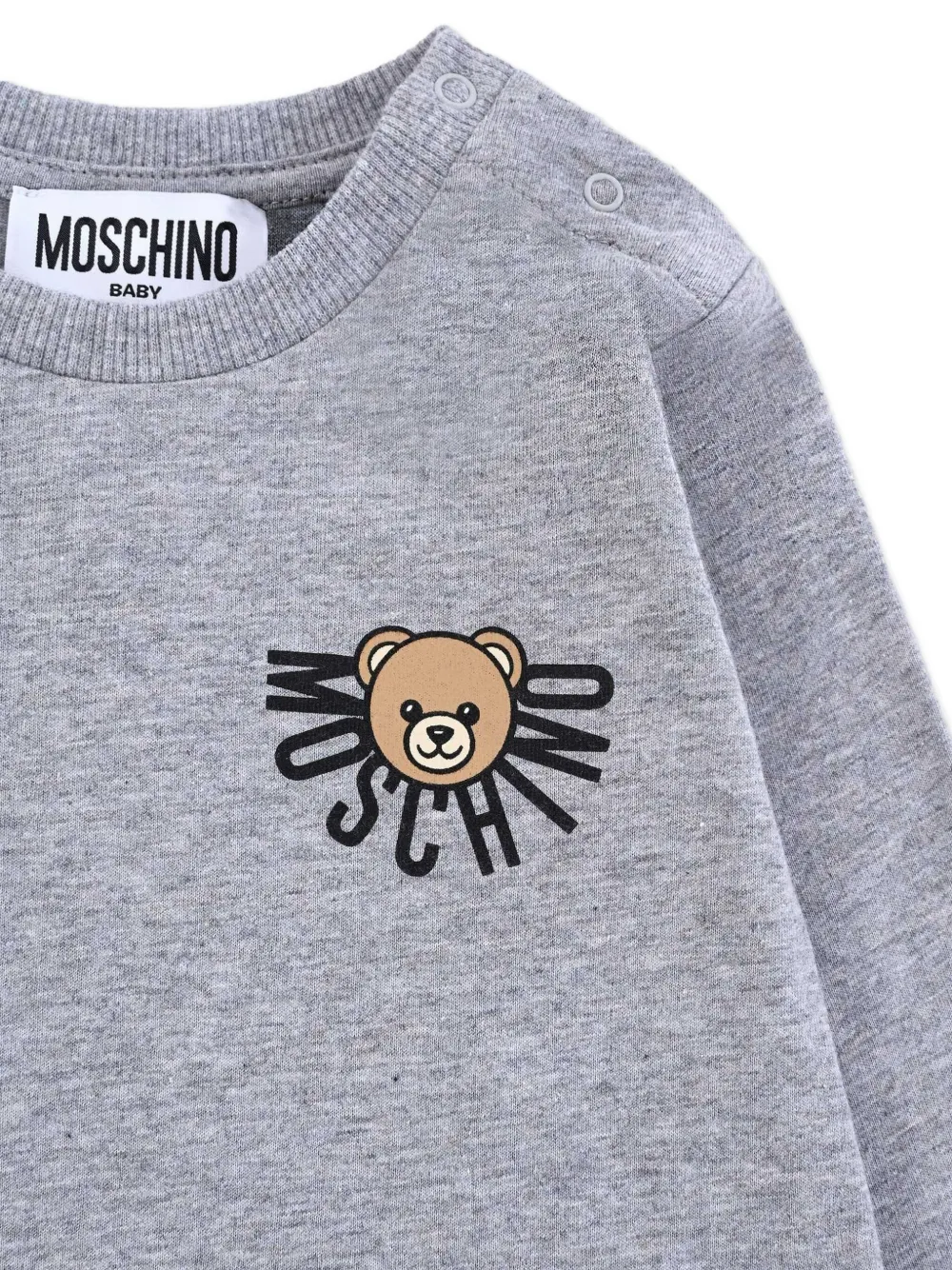 Moschino Kids T-shirt met lange mouwen en beerlogo Grijs