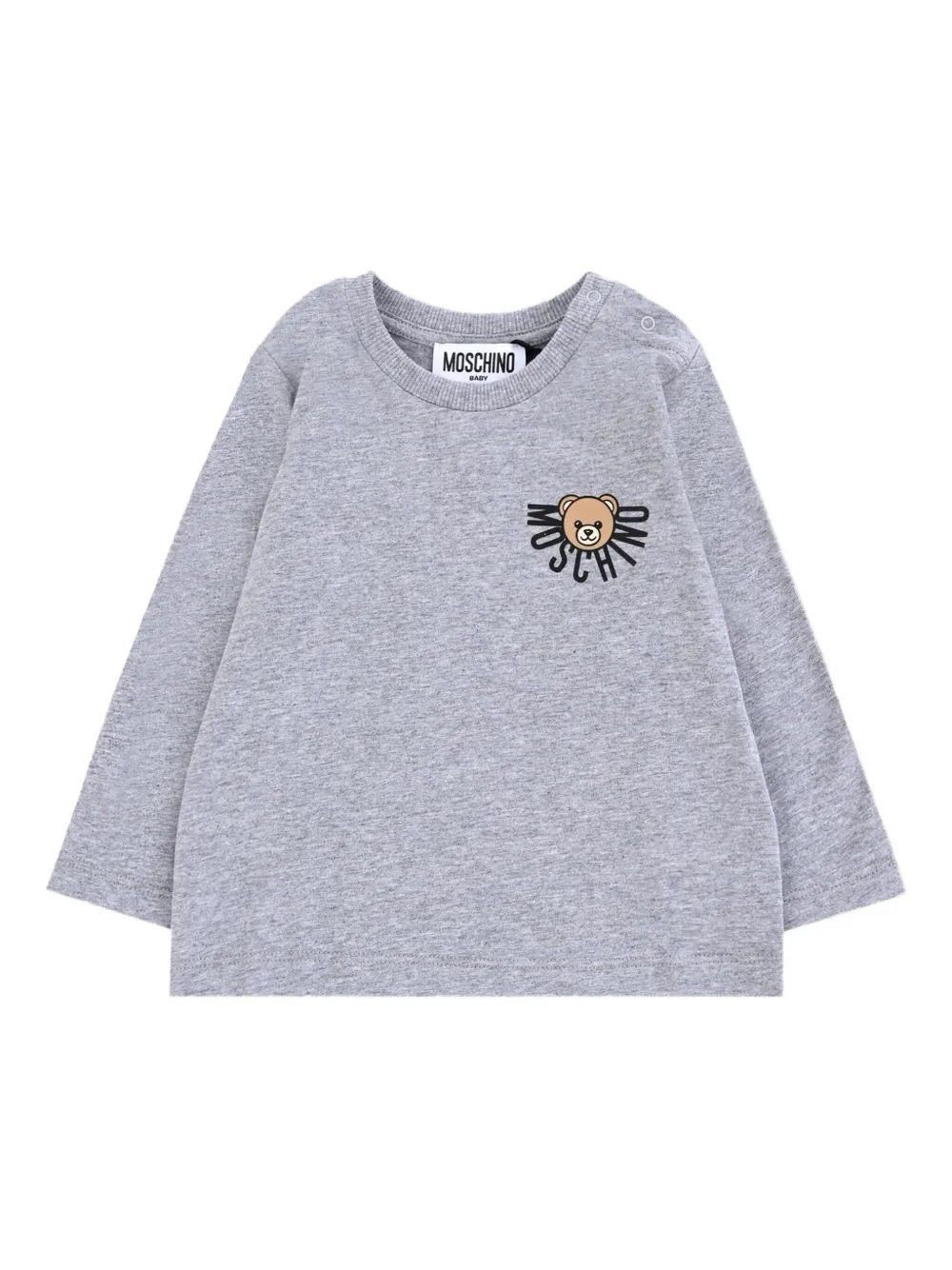 Moschino Kids T-shirt met lange mouwen en beerlogo Grijs
