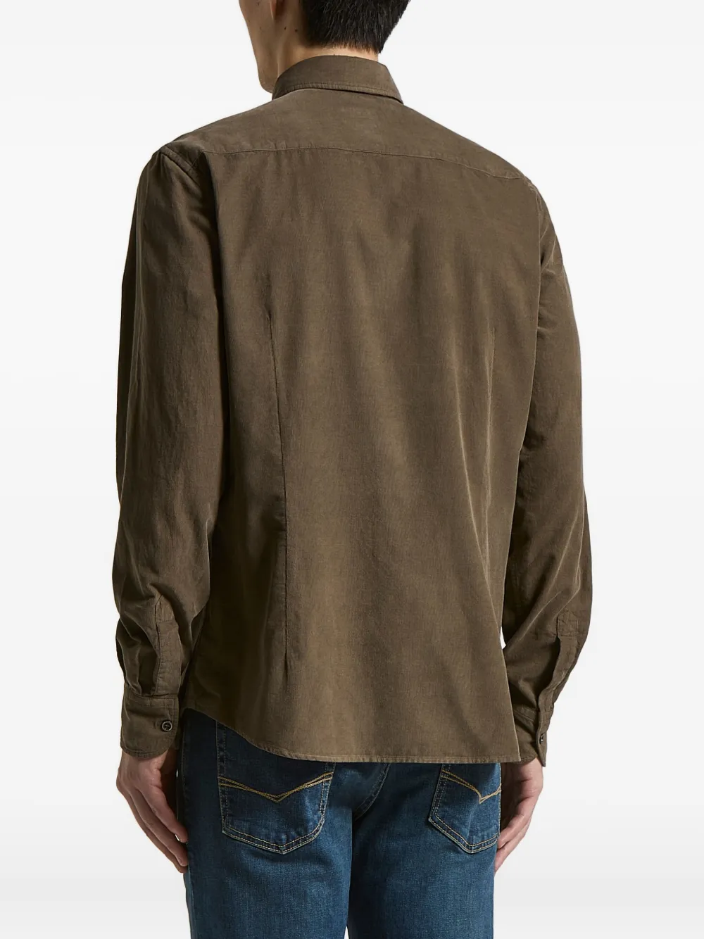 Peserico Ribfluwelen overhemd Bruin