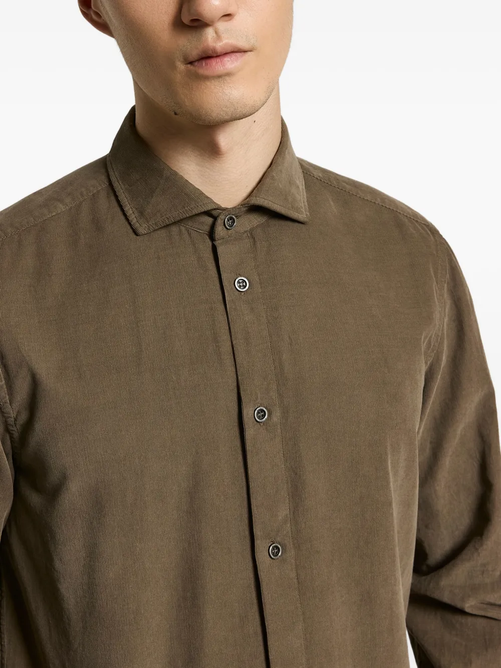 Peserico Ribfluwelen overhemd Bruin