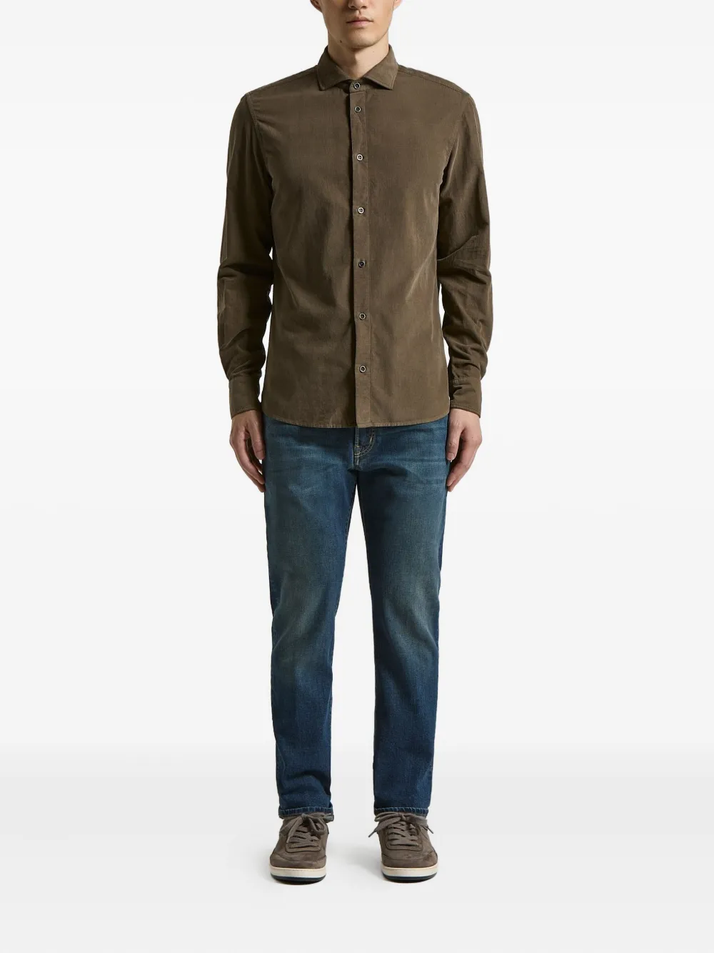 Peserico buttoned corduroy shirt - Bruin