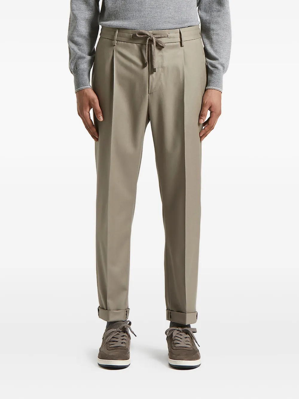 Peserico pleated drawstring trousers | Brown | Image 1