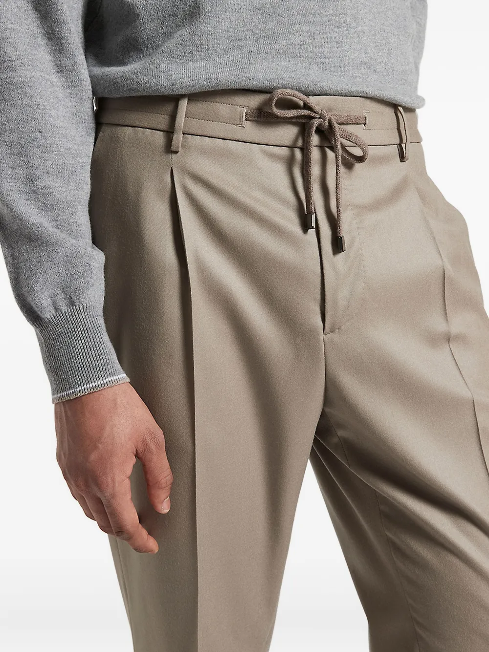 Peserico Broek met trekkoord Bruin