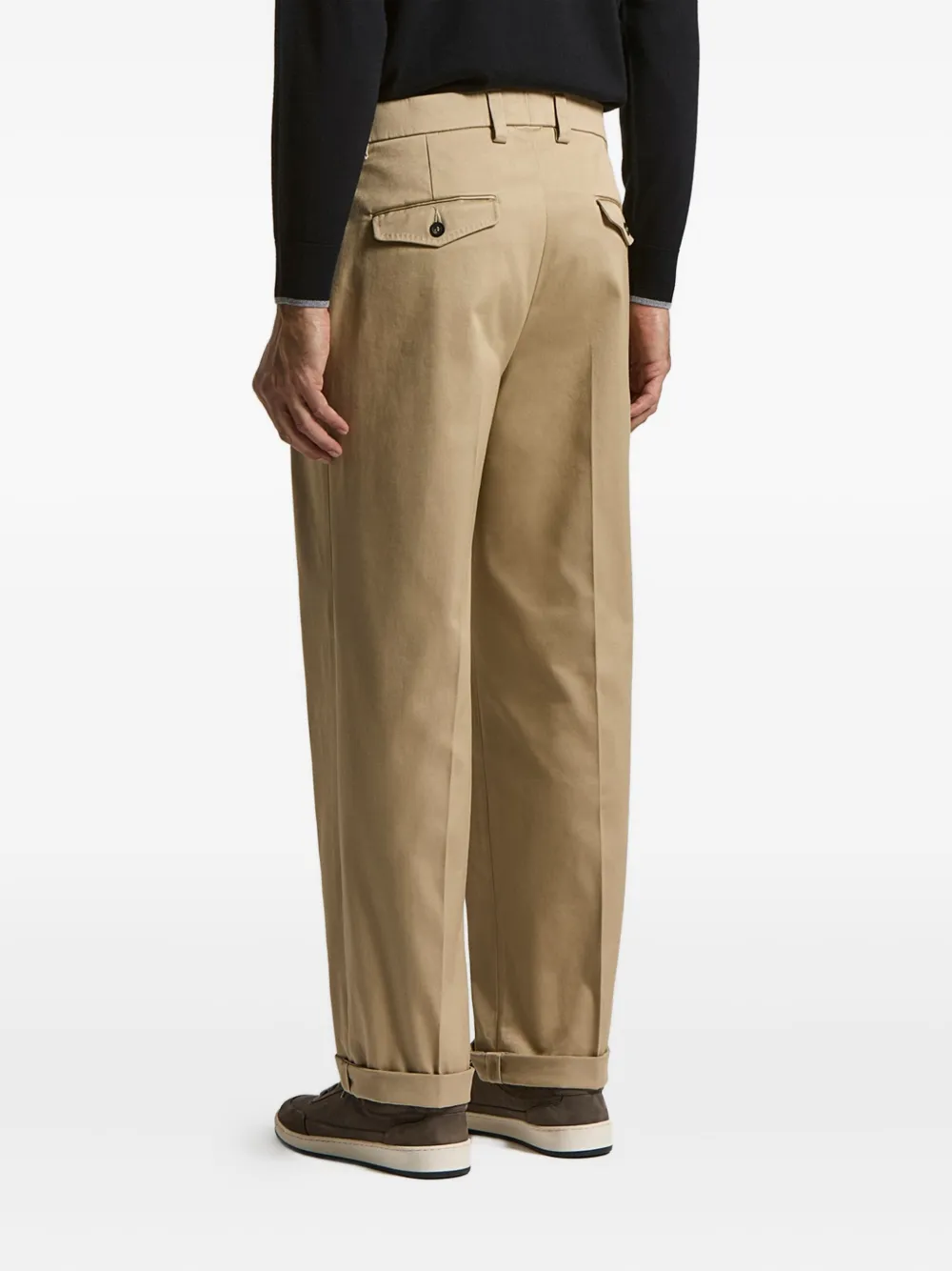 Peserico Geplooide broek met cuffs Beige