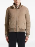 Peserico suede zip-front bomber jacket - Neutrals
