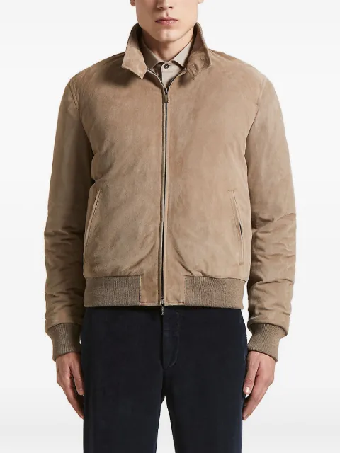 Peserico suede zip-front bomber jacket
