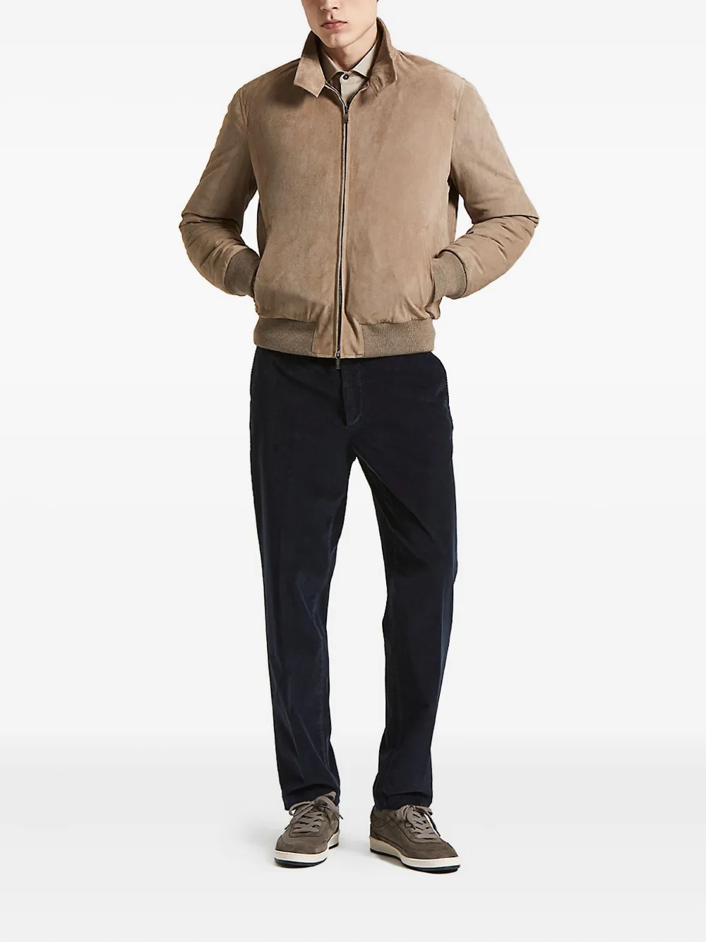Peserico suede zip-front bomber jacket | Bomber Jackets | Image 2