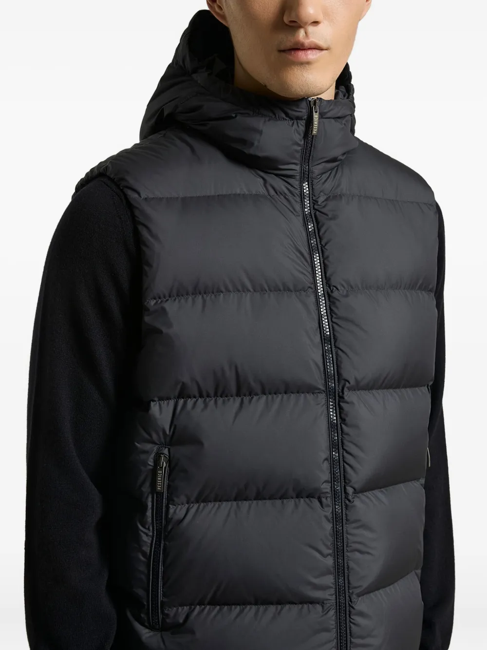 Peserico Gilet met capuchon en ritssluiting Blauw