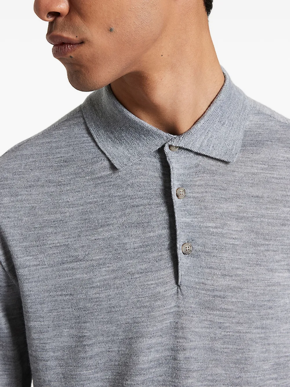 Peserico Poloshirt met lange mouwen Grijs