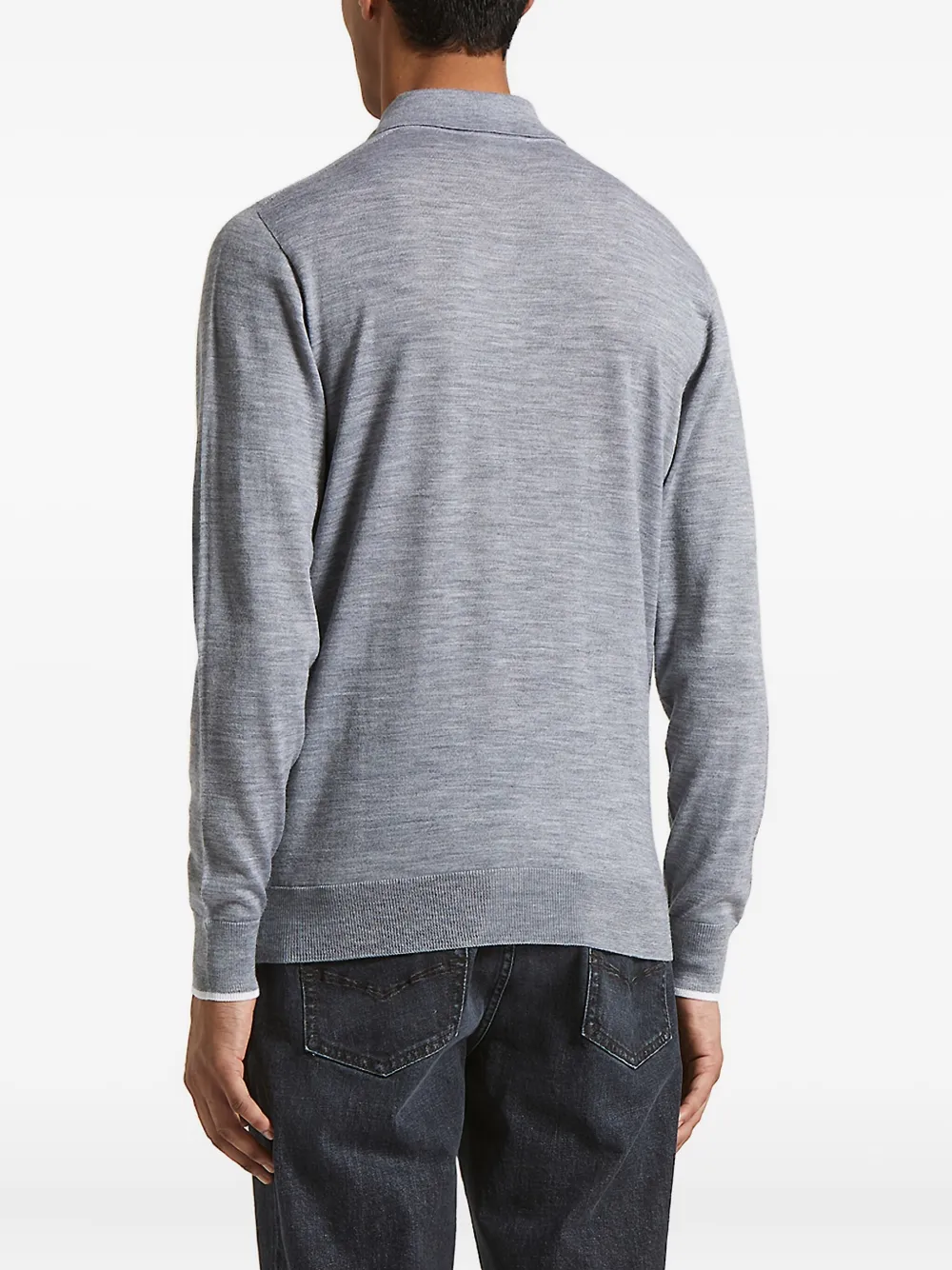 Peserico Poloshirt met lange mouwen Grijs