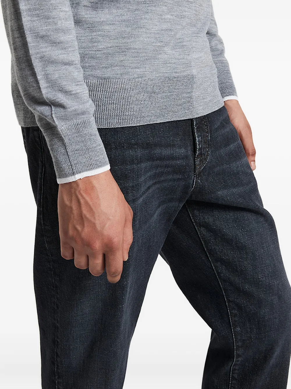 Peserico Poloshirt met lange mouwen Grijs