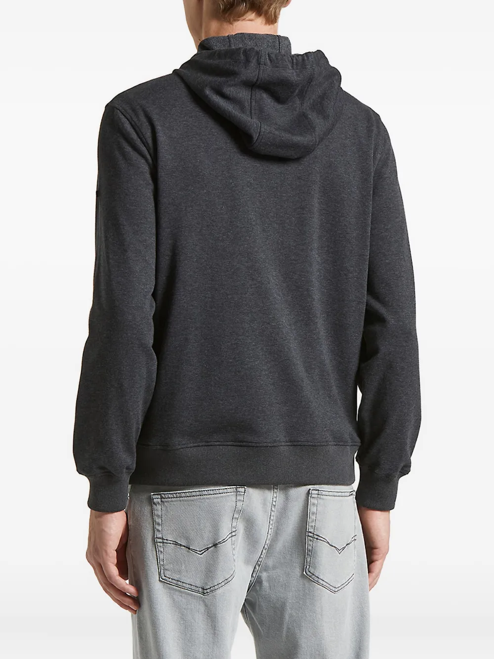 Peserico Hooded Zip-up Sweatshirt In Black