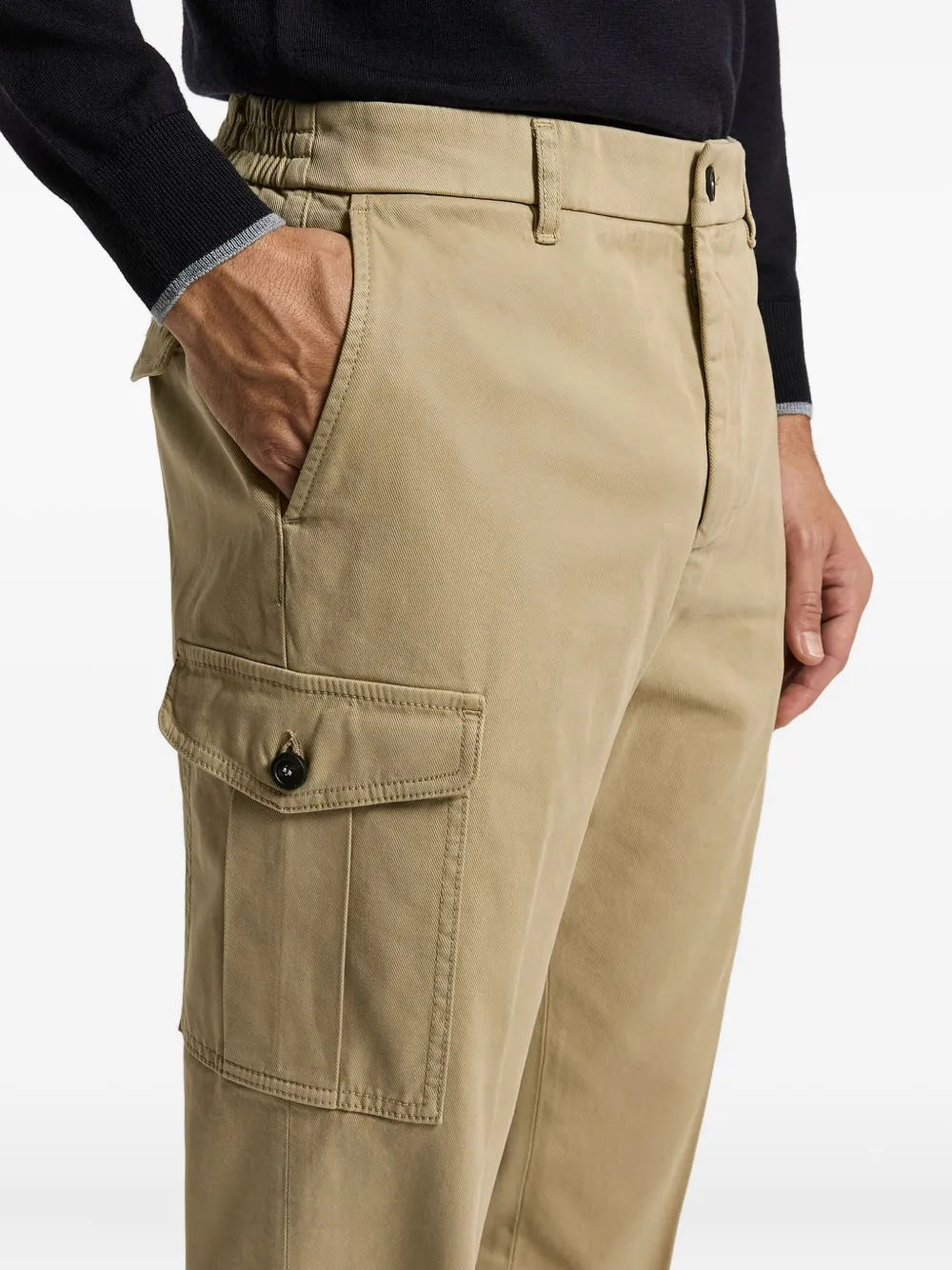 Peserico Broek met cargo zak Beige