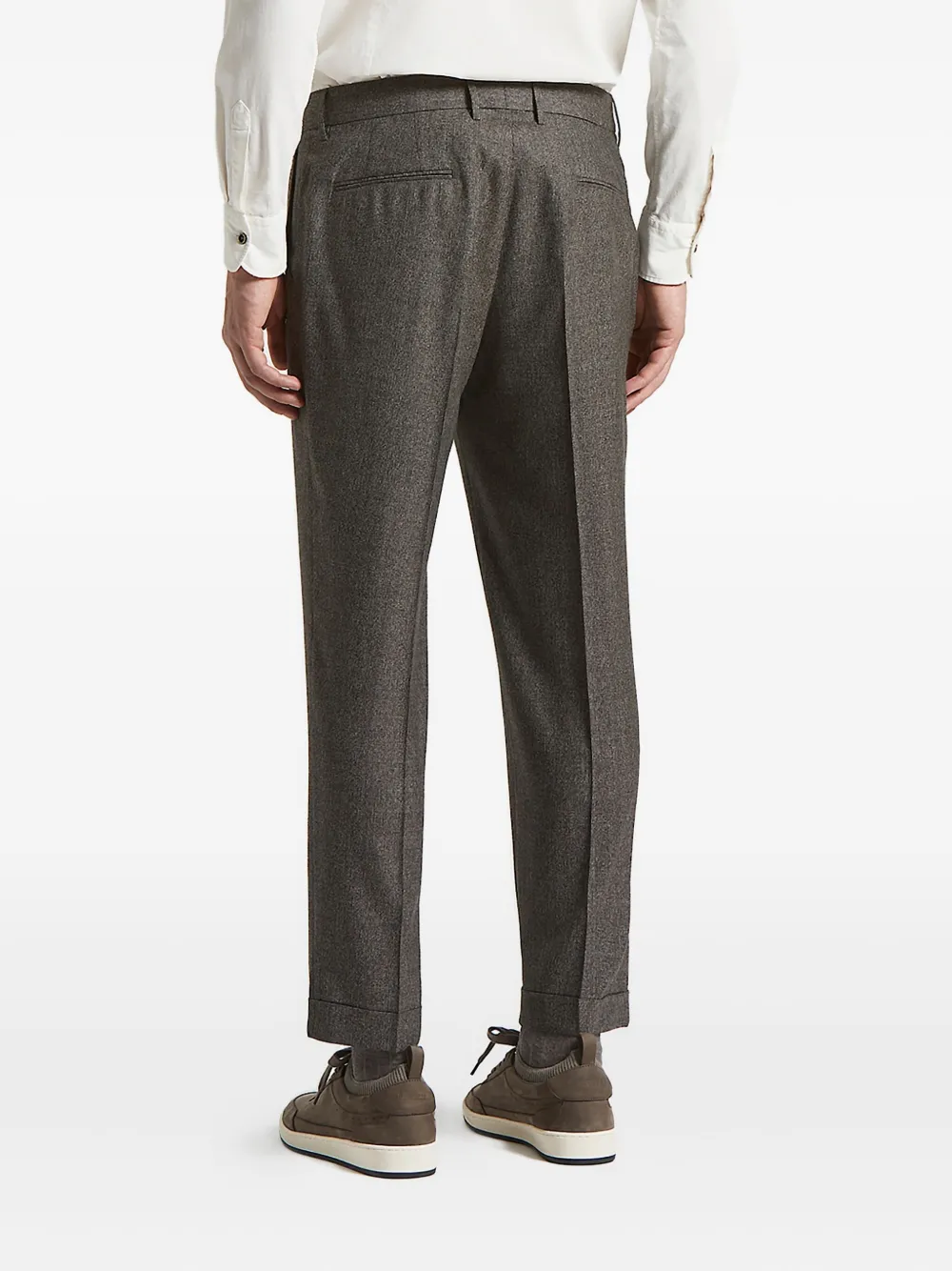 Peserico Wollen broek met textuur Bruin