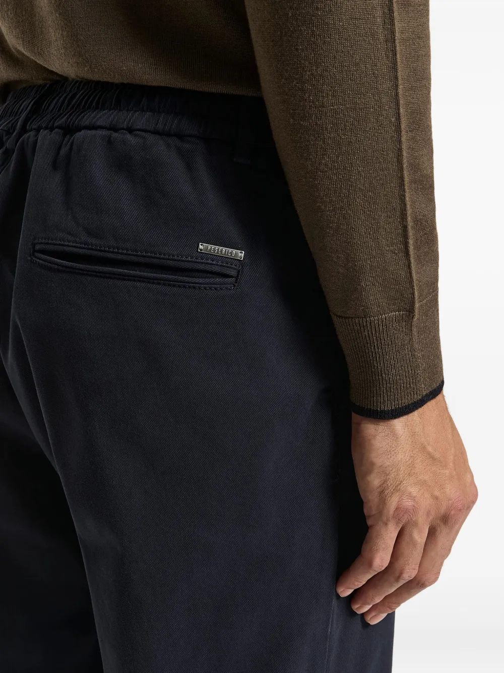 Peserico Broek met trekkoord Blauw