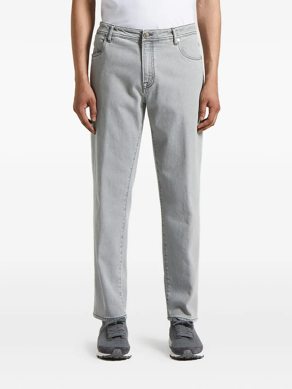 Peserico Regular Fit Jeans In Concrete Gray In Gray