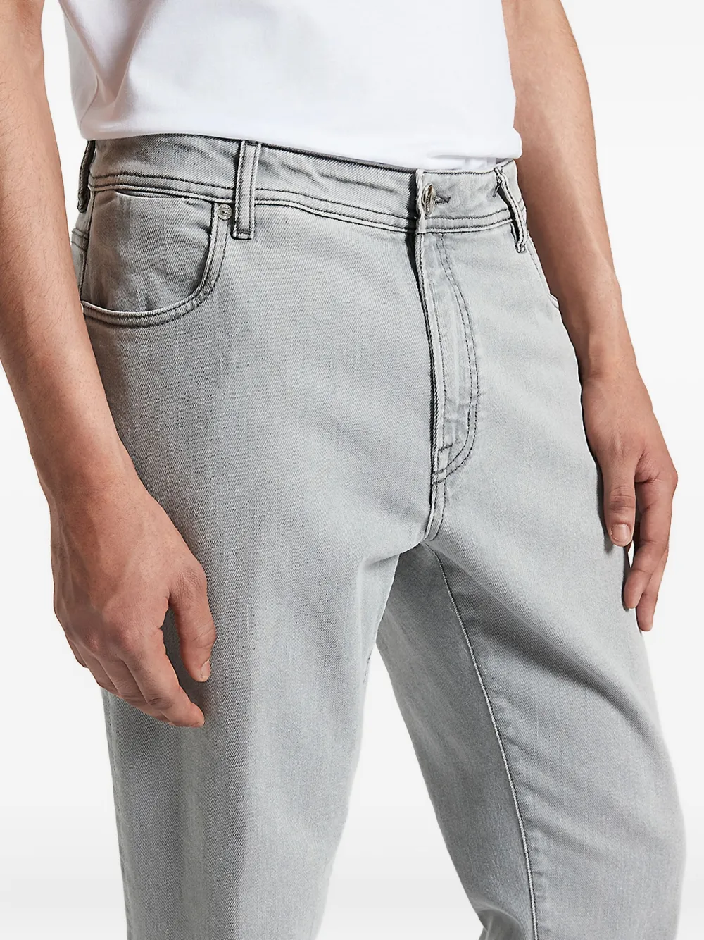 Peserico Regular Fit Jeans In Concrete Gray In Gray