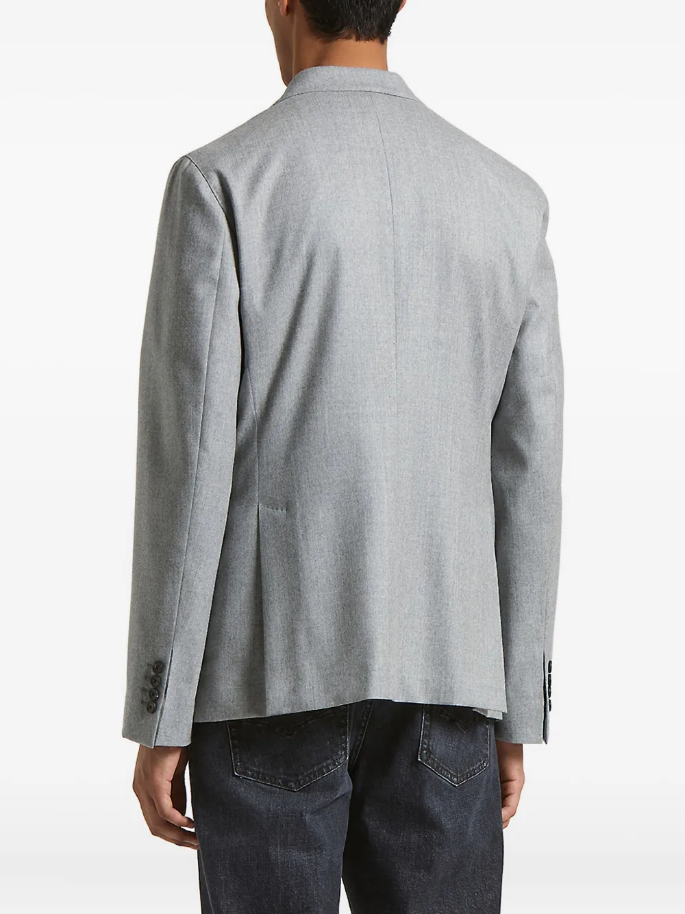 Peserico Solid Regular Fit Peak Lapel Sport Coat In Gray