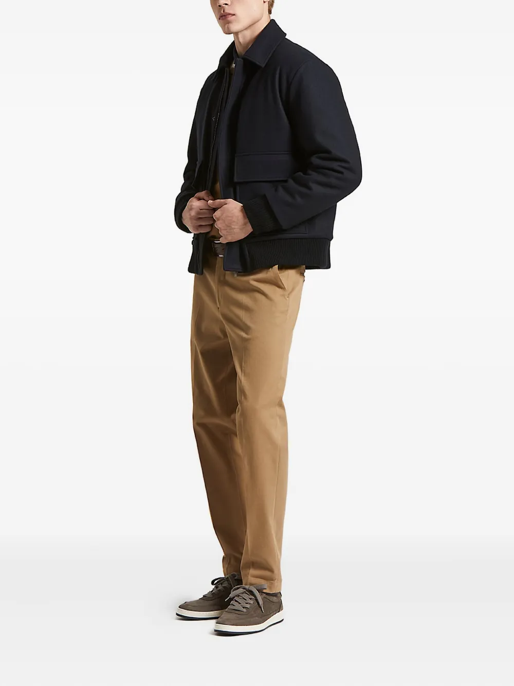 Peserico Flap-pocket Bomber Jacket In Black