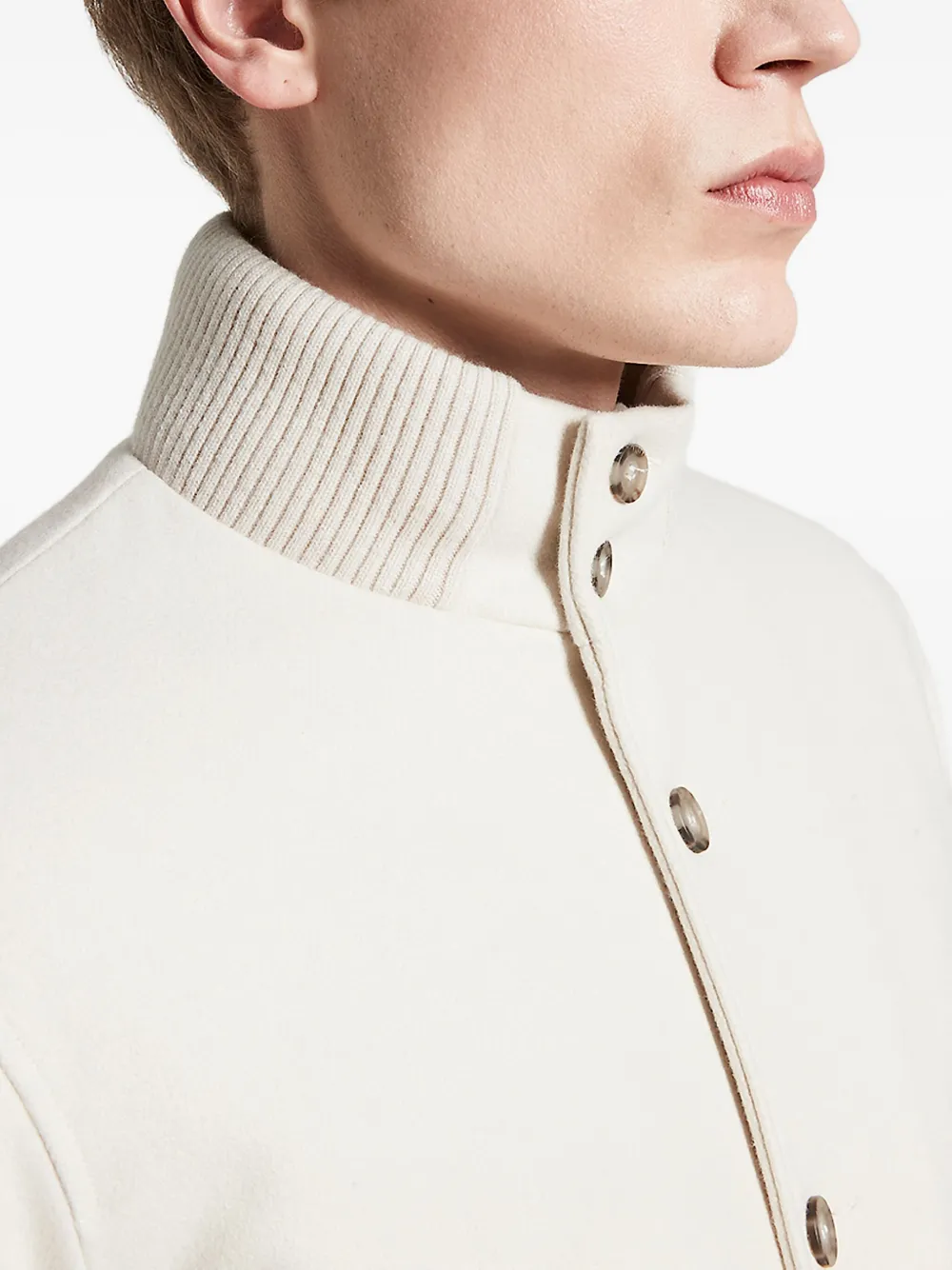 Peserico Ribbed-collar Flap-pocket Jacket In Neutral
