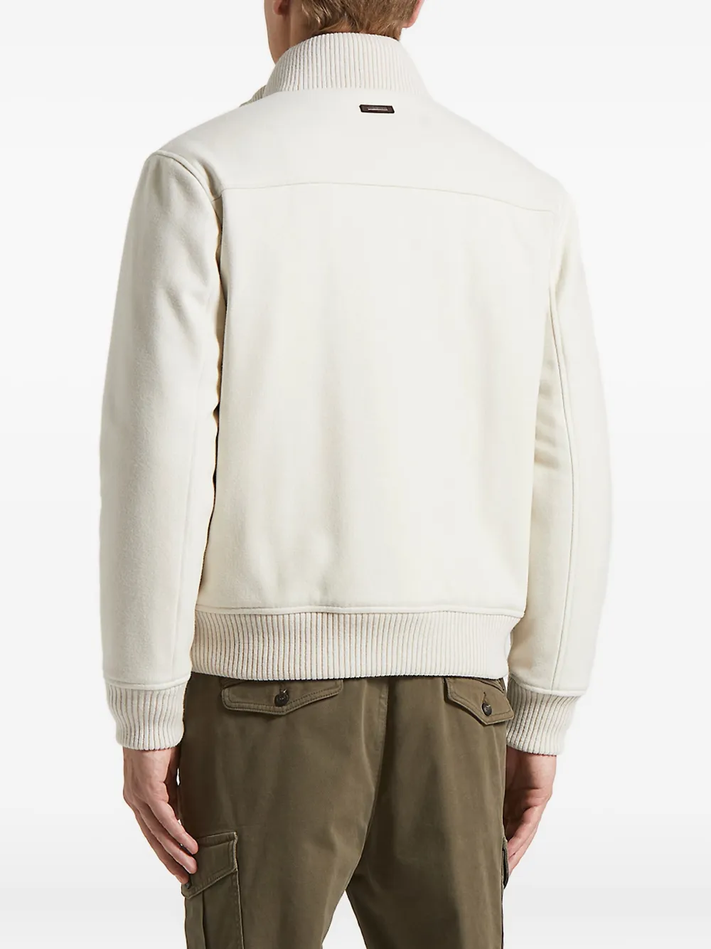 Peserico Ribbed-collar Flap-pocket Jacket In Neutral