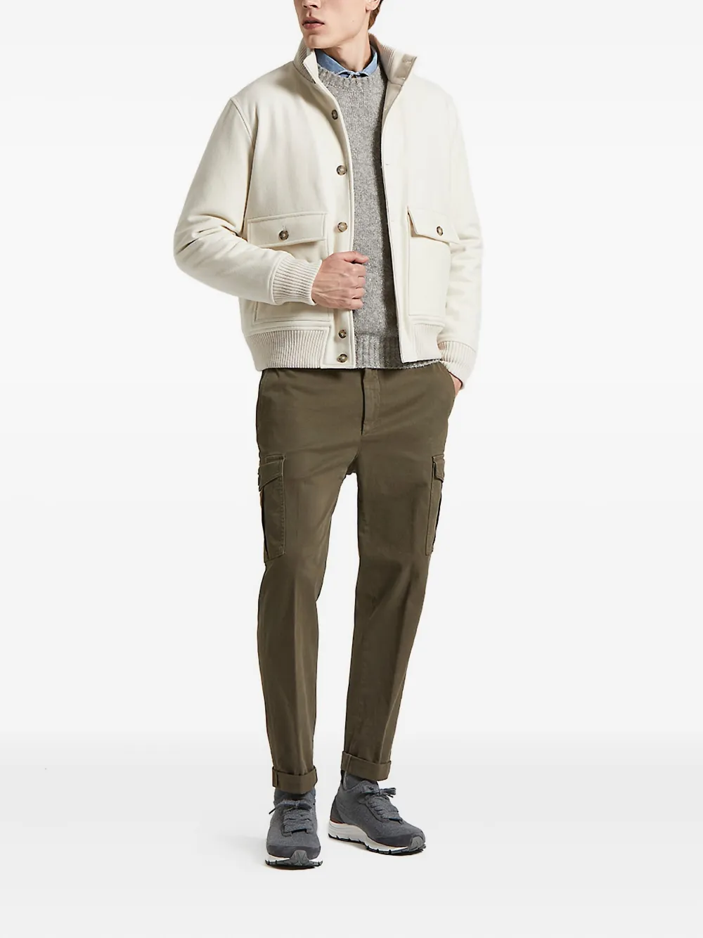 Peserico ribbed-collar flap-pocket jacket | Bomber Jackets | Image 2