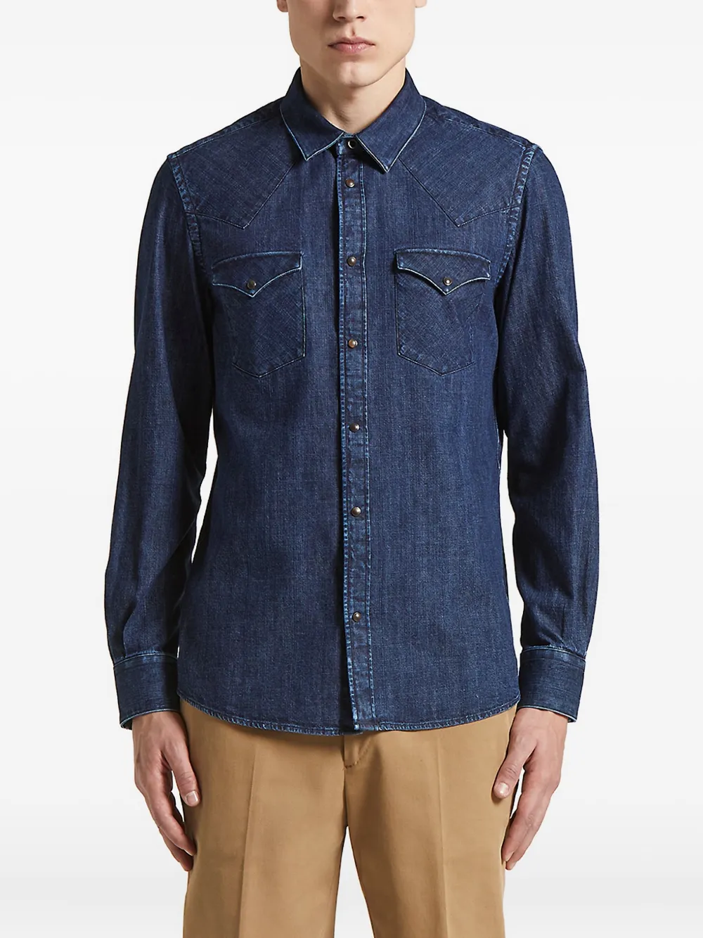 Peserico long-sleeve denim shirt | Blue | Image 1