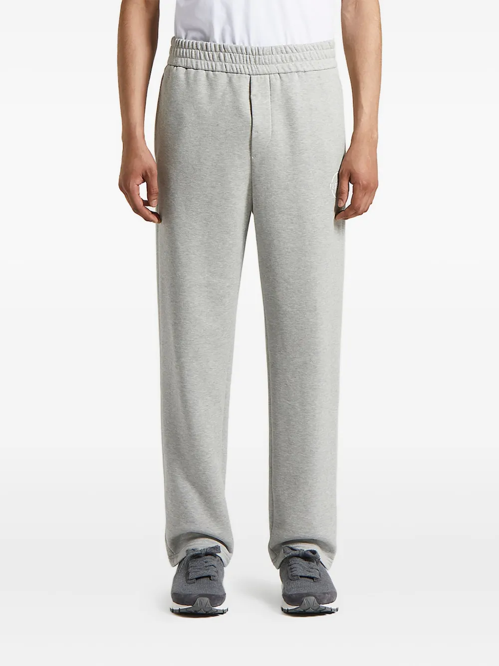 Peserico Embroidered-logo Drawstring Track Pants In Gray