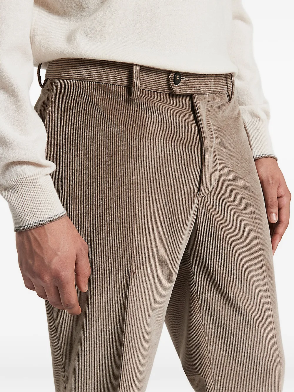 Peserico Ribfluwelen broek Bruin