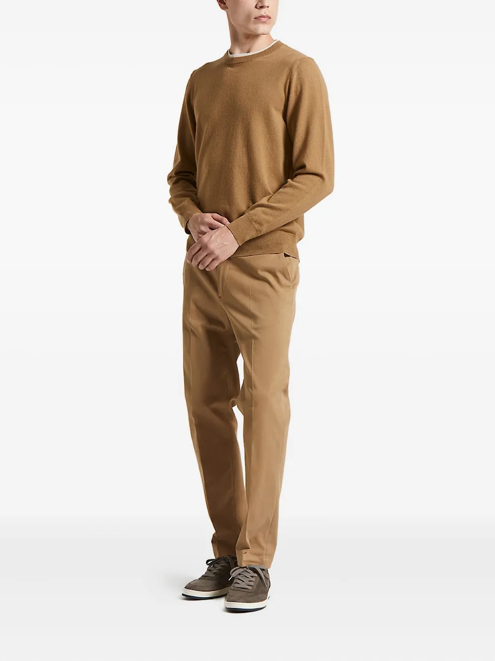 Peserico round-neck wool-cashmere sweater - Bruin