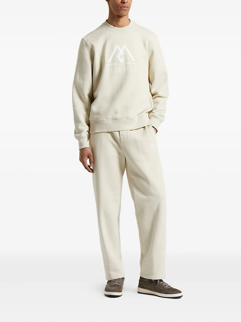 Peserico Sweater met logoprint - Beige