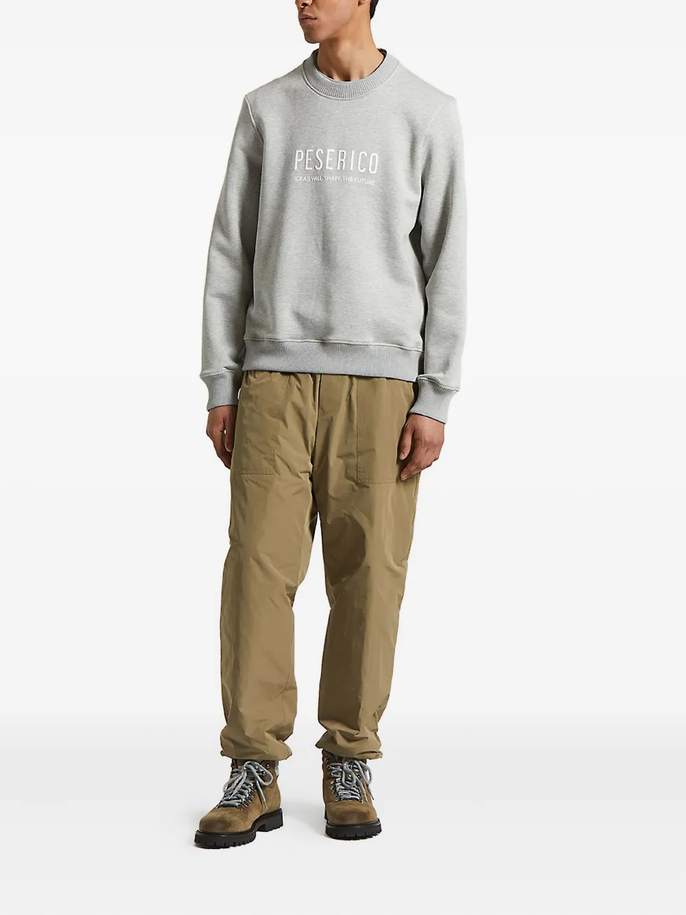 Peserico logo-embroidered crew-neck sweatshirt - Grijs