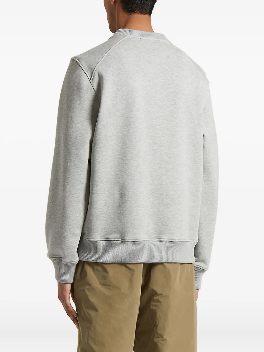 Peserico Logo-embroidered Crew-neck Sweatshirt In Brown