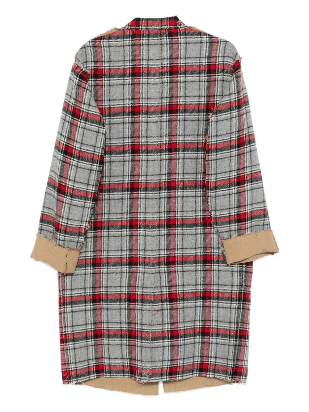 R13 Plaid Coat In Gray
