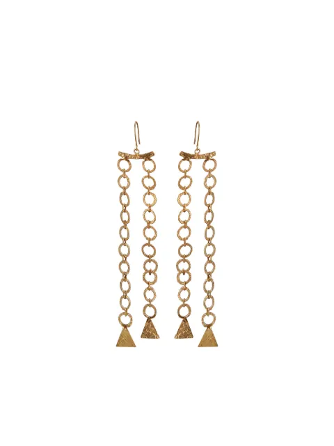 PIPPA SMALL triangle-charm cable-link drop earrings