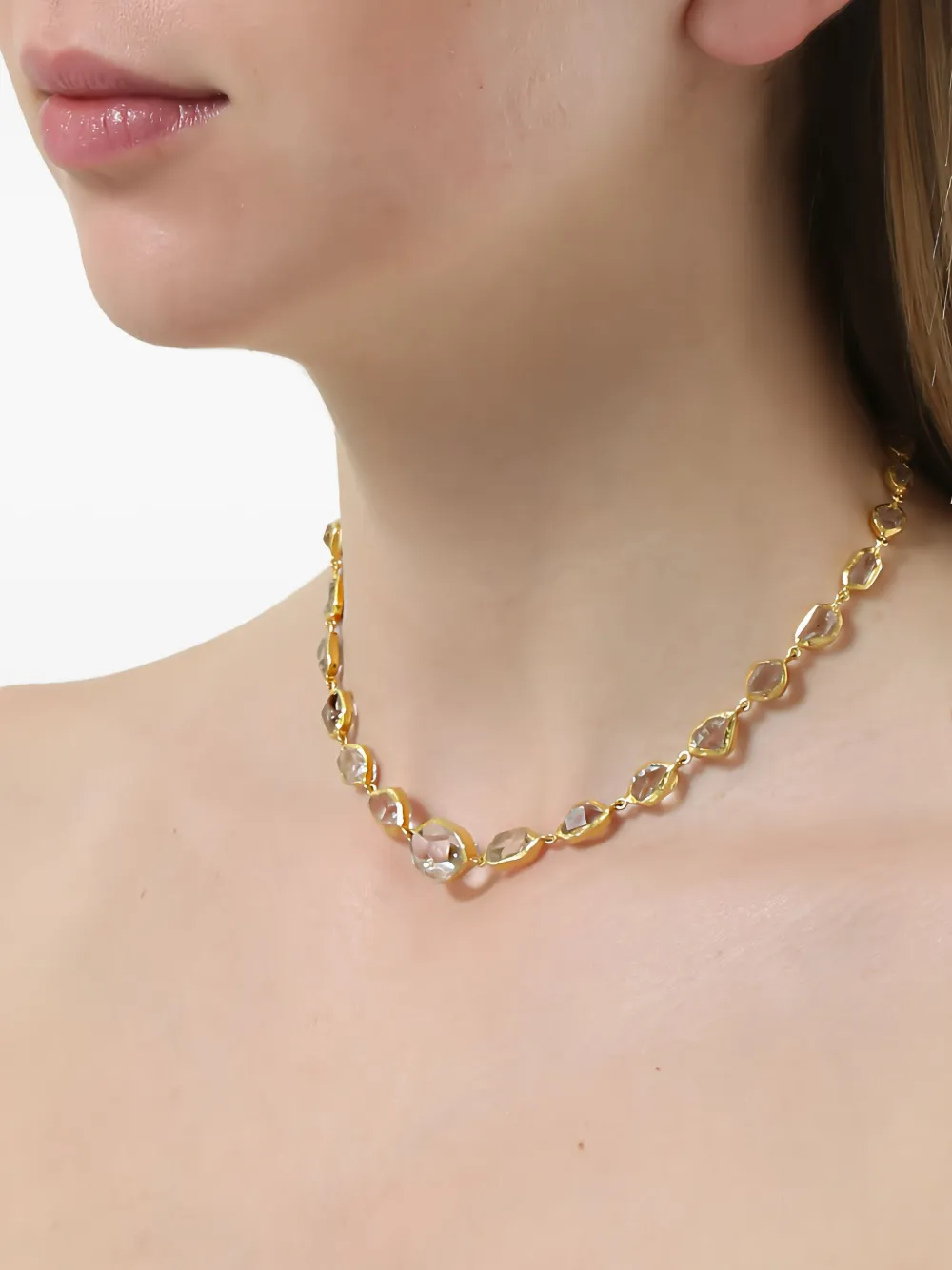  Pippa Small 18k Yellow Gold Herkimer Diamond Necklace 